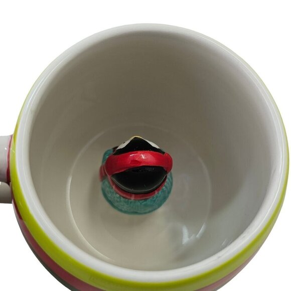World Market Surprise Penguin Mug 15 oz Capacity Multi Stripe Ceramic Coco Cup - Picture 8 of 10